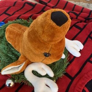 Fun Ugly Sweater Red and Black Men's Sweater with Reindeer Accent